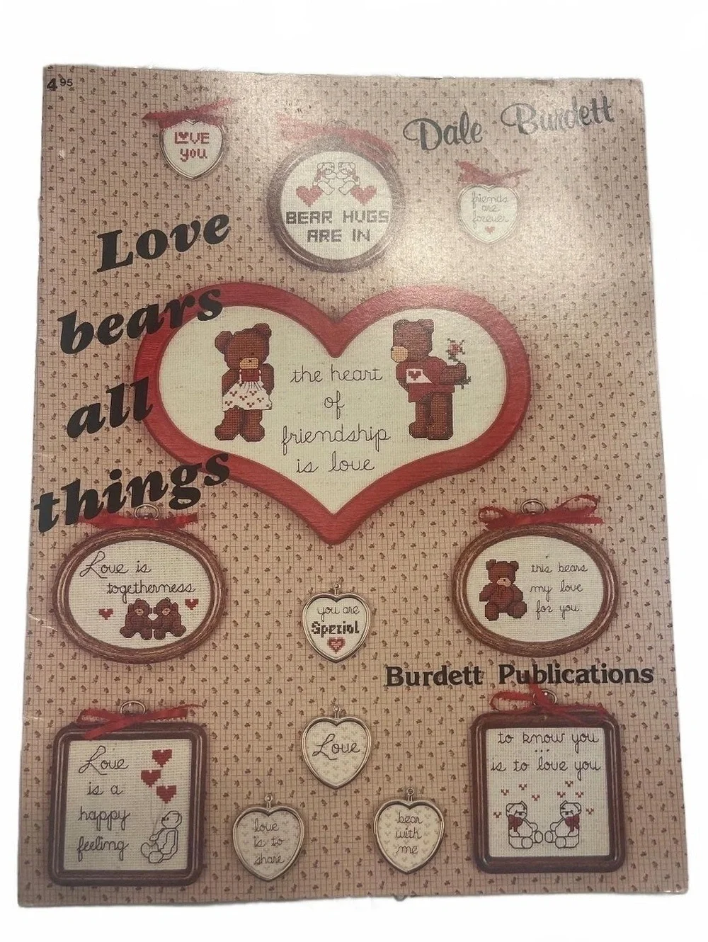 VTG 1994 Love Bears All Things Cross Stitch Pattern Book by Dale Burdett